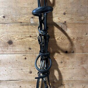 Black Dy’on Anatomical Flash Bridle & Reins – Cob Size